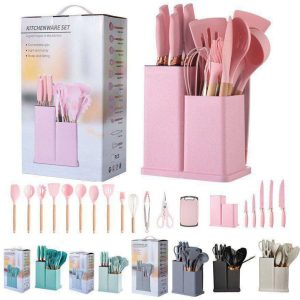 19pcs silicone cooking spoon set
